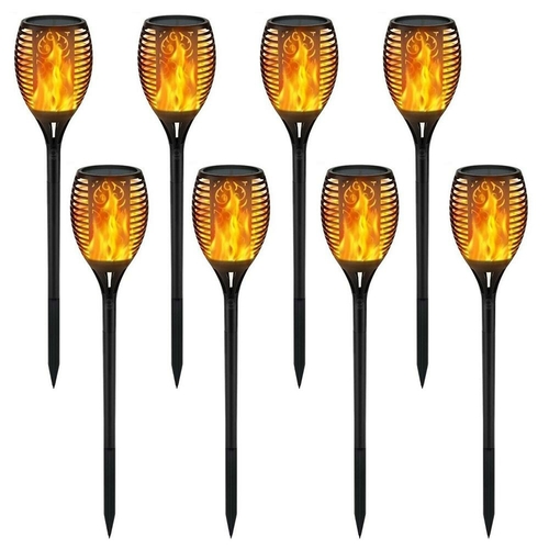 33 LED Solar Flame Torch Lights – Outdoor Waterproof & Wall-Mountable (Warm Flickering Light)