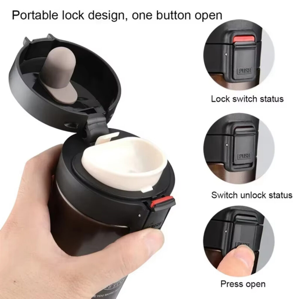 0.5L Thermal Mug Double Wall 304 Stainless Steel Coffee Cup - Image 3