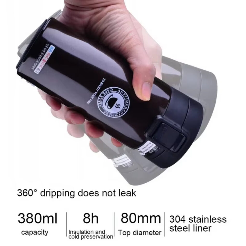 0.5L Thermal Mug Double Wall 304 Stainless Steel Coffee Cup - Image 5