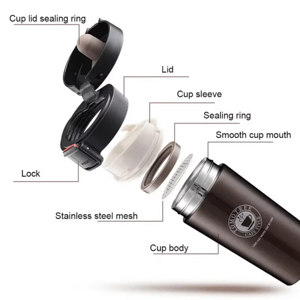 0.5L Thermal Mug Double Wall 304 Stainless Steel Coffee Cup - Image 4