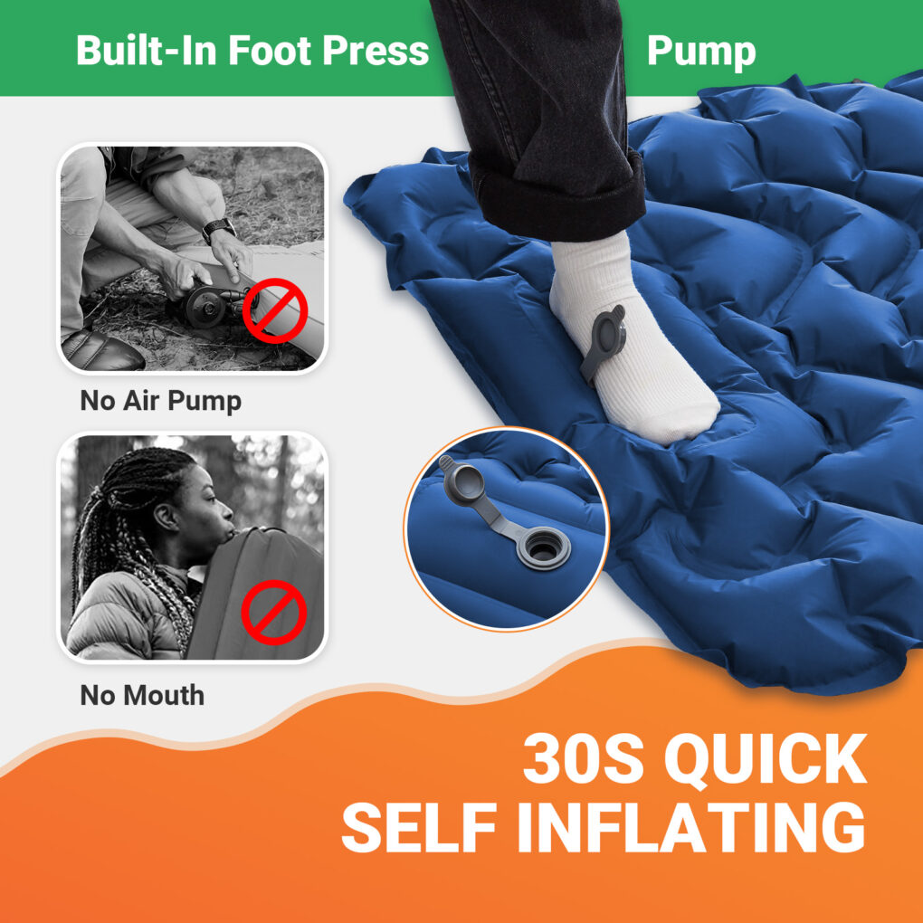 KingCamp Ultralight Self-Inflating Sleeping Pad w/Pillow & Pump - Image 3