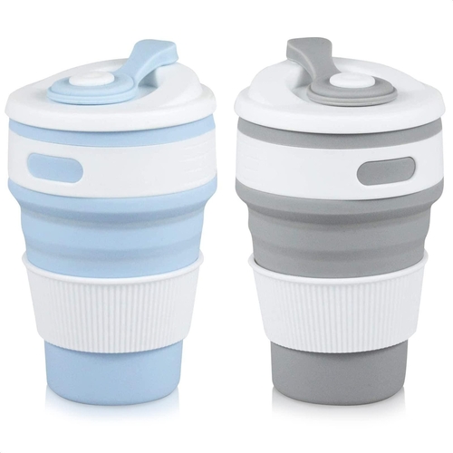 2Pcs Silicone Collapsible Travel Cup Camping Cups Collapsible Cups